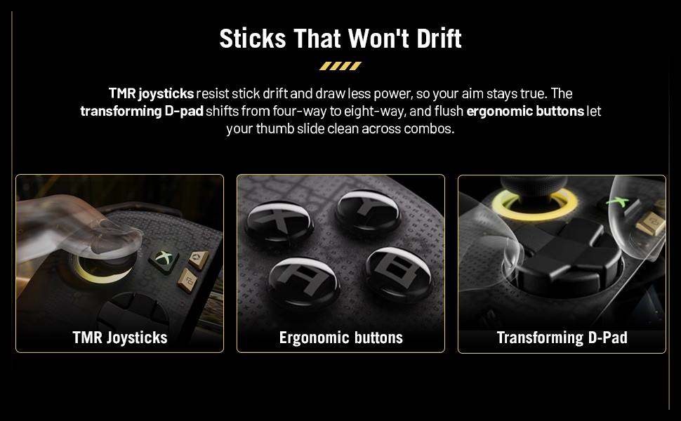 Ally X20 TMR joysticks, transforming D-pad and ergonomic gaming buttons