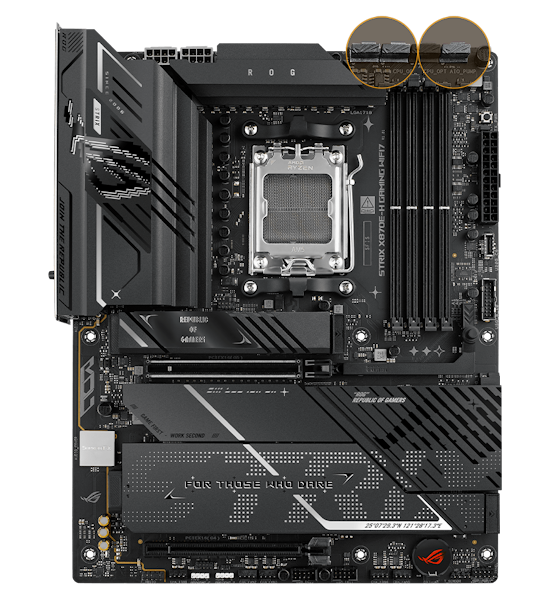 Standorte der Strix X870E-H-Lüfterleiste