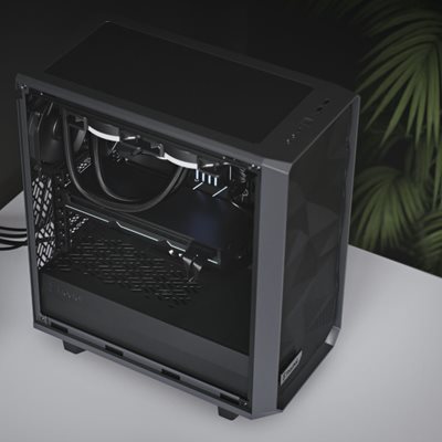 Fractal Design Meshify 2 Compact Black Computer Case ATX Mid Tower Flexible  High-Airflow Light Tinted Tempered Glass Window, FD-C-MES2C-03 