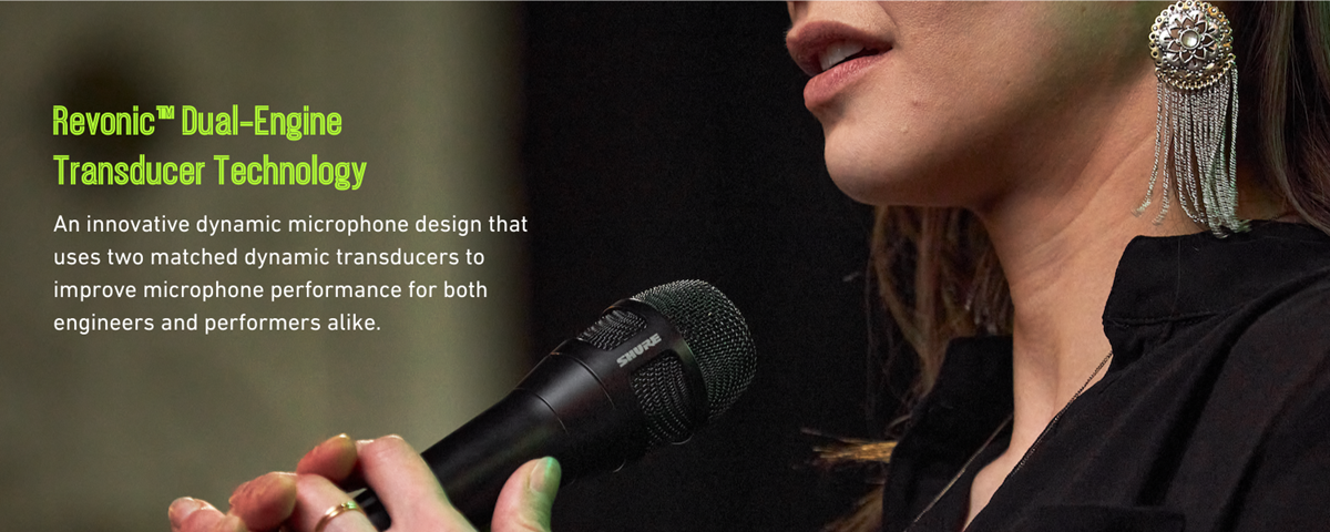 Shure Nexadyne Dynamic Microphone with Revonic dual-engine transducer technology