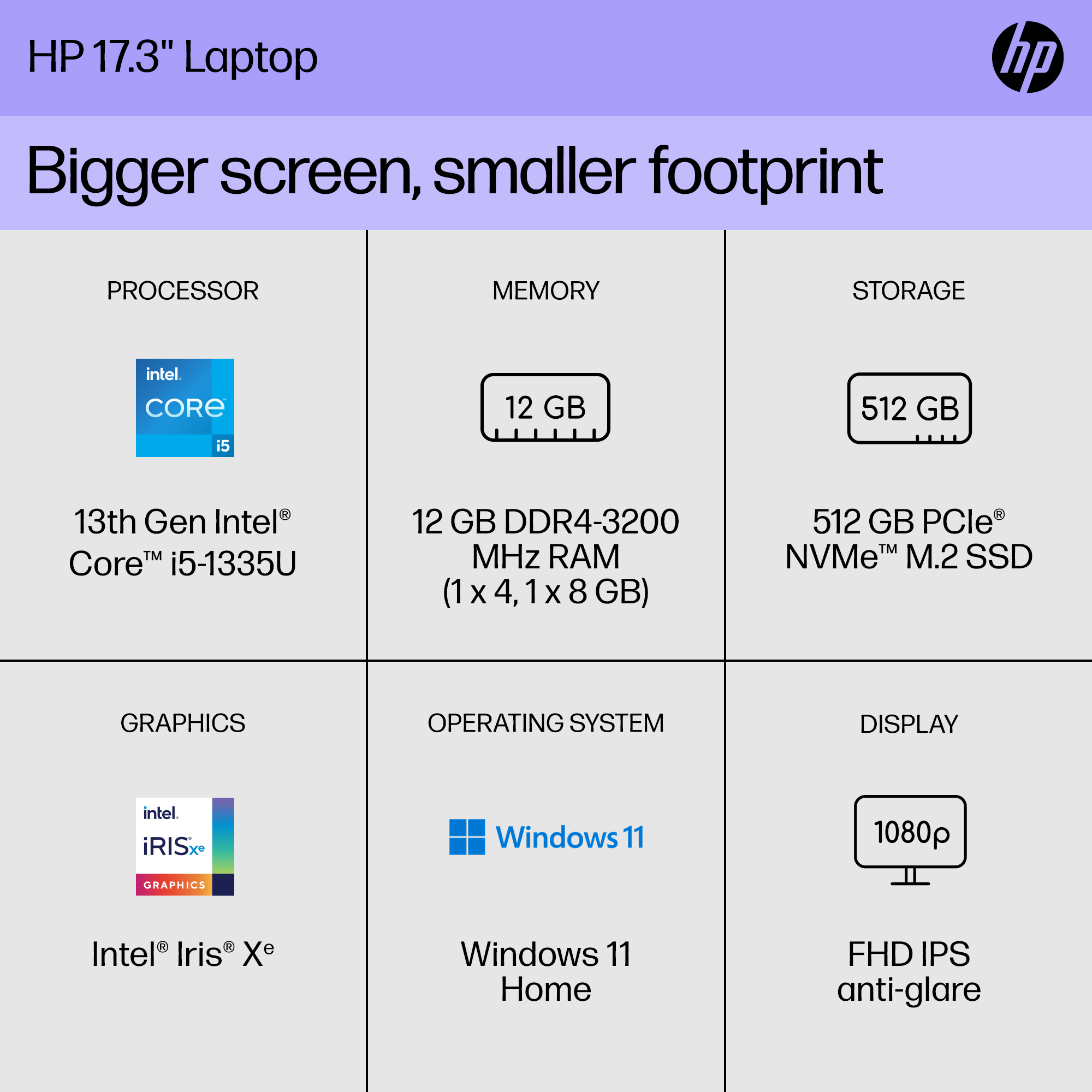 HP 17.3 Laptop - 13th Gen Intel Core i5-1335U - 1080p - Windows 11 | Costco