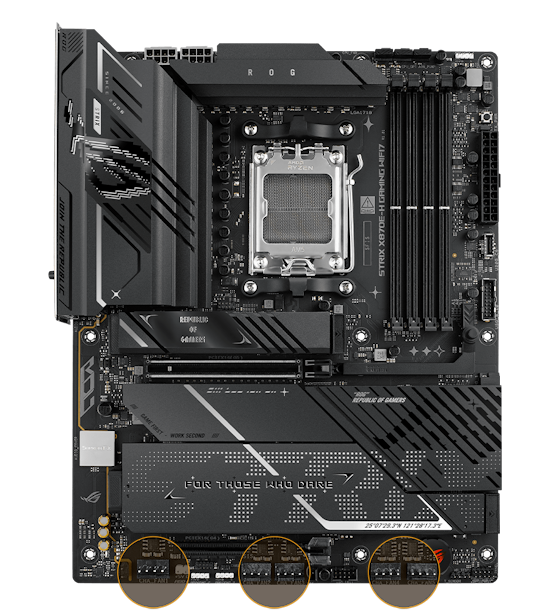 Strix X870E-H Gehäuselüfterpositionen