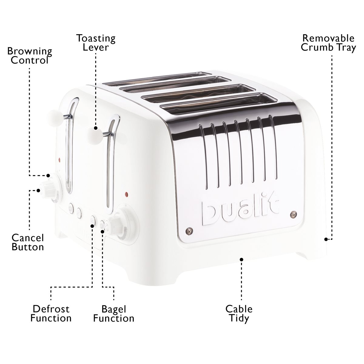 Buy Dualit DPP4 Lite 4 Slice Toaster - Black, Toasters