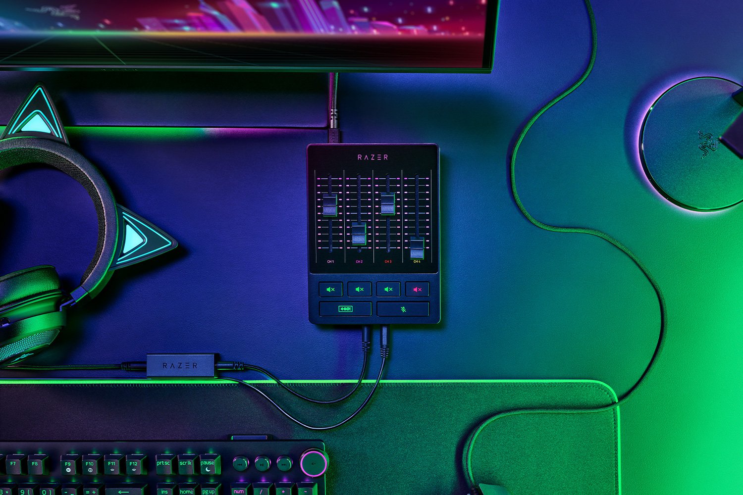 輝く高品質な Razer Channel 4 Mixer Audio 配信機器・PA機器・レコーディング機器