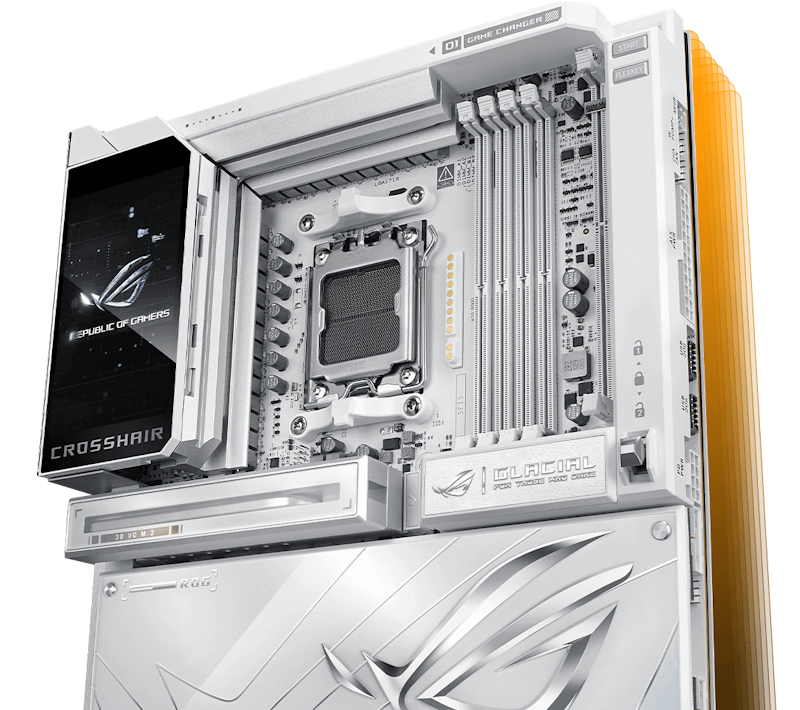 ROG Crosshair X870E Glacial linker Winkel