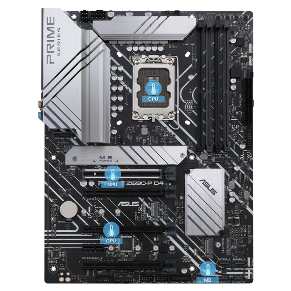 ASUS Prime Z690-P D4 LGA 1700 (Intel® 12th&13th Gen) ATX motherboard (PCIe  5.0,DDR4,14+1 Power Stages, 3x M.2,2.5Gb LAN,V-M.2 e-key,front panel USB