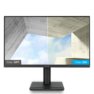 TUV-certified low blue light on vs. off comparison