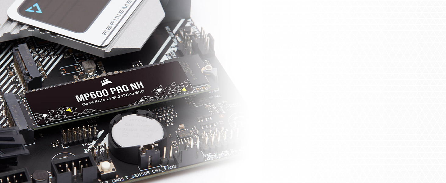 Corsair MP600 PRO NH 2TB PCIe Gen4 x4 NVMe M.2 SSD 高密度 TLC NAND M.2  2280 DirectStorage 対応 最大 7,000MB/s ヒートシンクなし?ブラック 