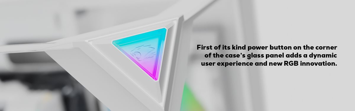 iBUYPOWER Element 9 Gaming PC uses a first of its kind new technology for an RGB corner power button.