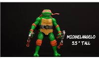 Tmnt Mutant Mayhem 5.5 Michelangelo Deluxe Ninja Shouts Figure by Playmates Toys, 83367