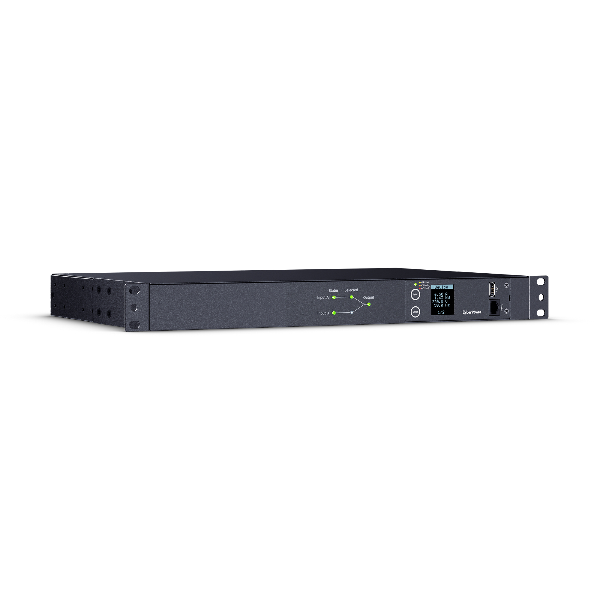slide 1 of 7, show larger image, cyberpower pdu24001 metered ats pdu - right