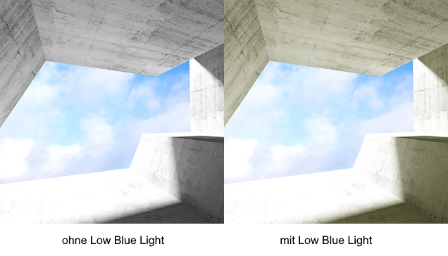 Statisches Bild ohne Filter für schwaches blaues Licht