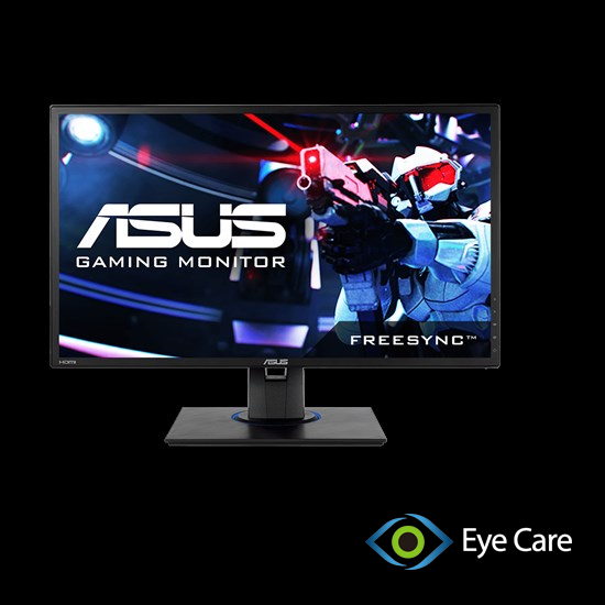Monitor para juegos ASUS Freesync VG245H de 24 pulgadas, Full HD, 1080p,  tiempo de respuesta rápida de 1ms, 75 Hz, HDMI doble, luz azul baja,  pantalla
