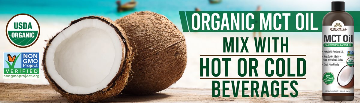 Organic MCT Oil. Mix with Hot or Cold Beverages