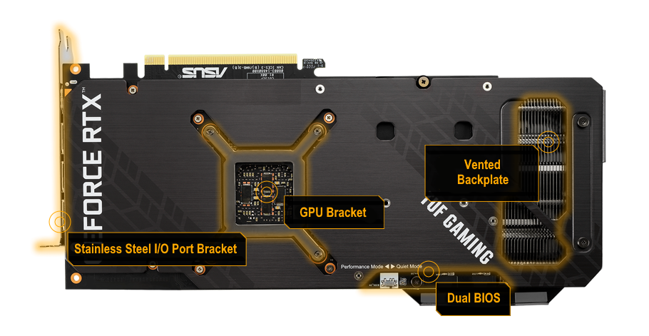 ASUS TUF Gaming NVIDIA GeForce RTX 3070 Ti OC V2 Graphics Card (PCIe 4.0,  8GB GDDR6X, HDMI 2.1, DisplayPort 1.4a, Military-grade Certification, GPU 