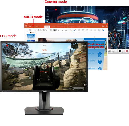 ASUS ROG Strix XG248Q 23.8” Full HD 1080p 240Hz 1ms Eye Care G-SYNC  compatible FreeSync Esports Gaming Monitor with DP dual HDMI