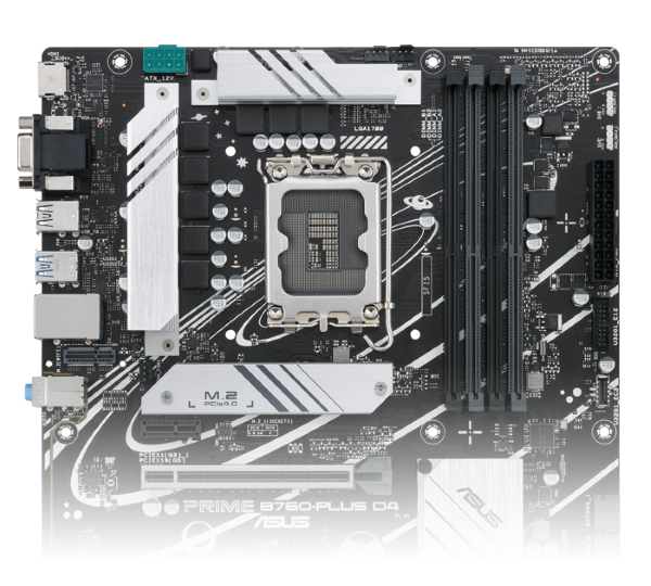 ASUS Prime B760-PLUS D4 Intel B760(13th and 12th Gen) LGA 1700 ATX  motherboard with PCIe 5.0, three PCIe 4.0 M.2 slots, DDR4, Realtek 2.5Gb  Ethernet,