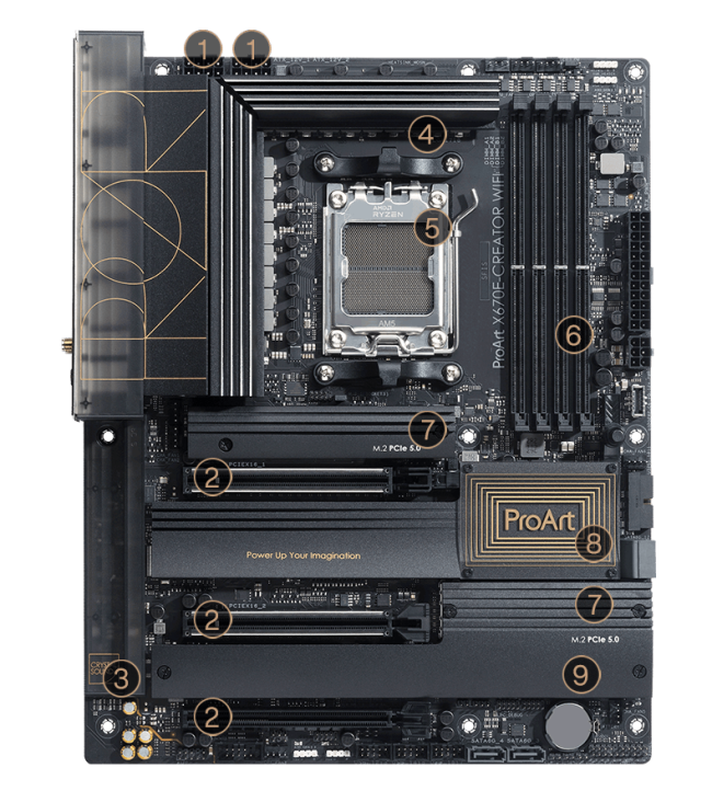 Carte Mère Asus ProArt X670E-CREATOR WIFI ATX AM5 DDR5 M.2