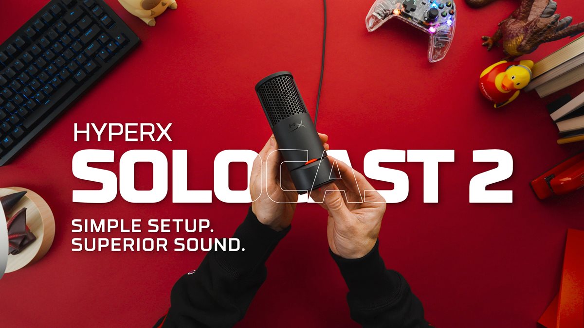 HyperX SoloCast 2 Wired Cardioid USB C Condenser Gaming Microphone
