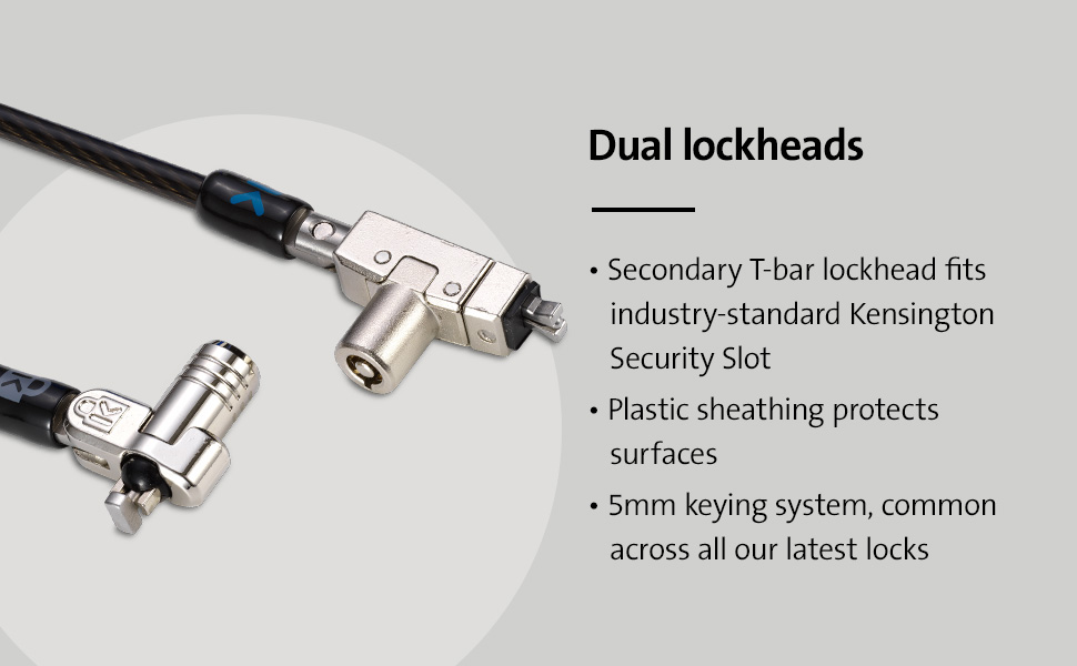 Slim N17 2.0 Keyed Dual Head Laptop Lock for WedgeShaped Slots Dell USA