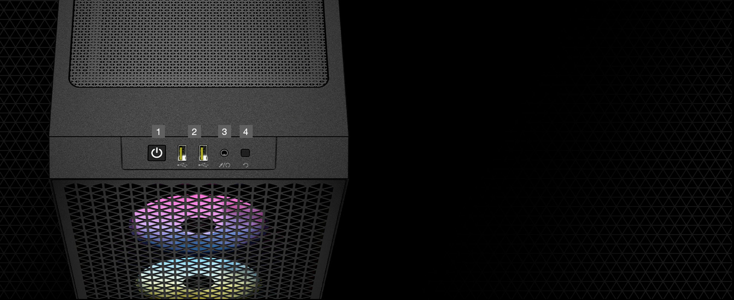 CORSAIR 3000D RGB AIRFLOW Mid-Tower PC Case - Black - 3x AR120 RGB Fans -  Three