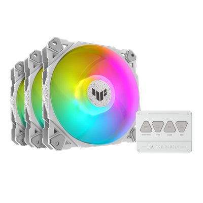 TUF Gaming TF120 ARGB chassis fan delivers high performance and durability in a rainbow of color