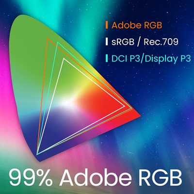 99 % Adobe RGB, 99 % DCI P3/Display P3