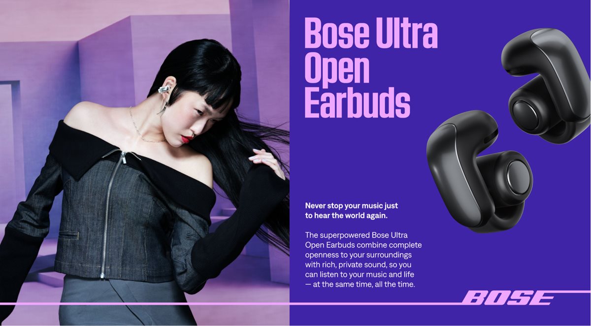 Buy Bose Ultra Open Wireless Bluetooth Earbuds - Black | Wireless
