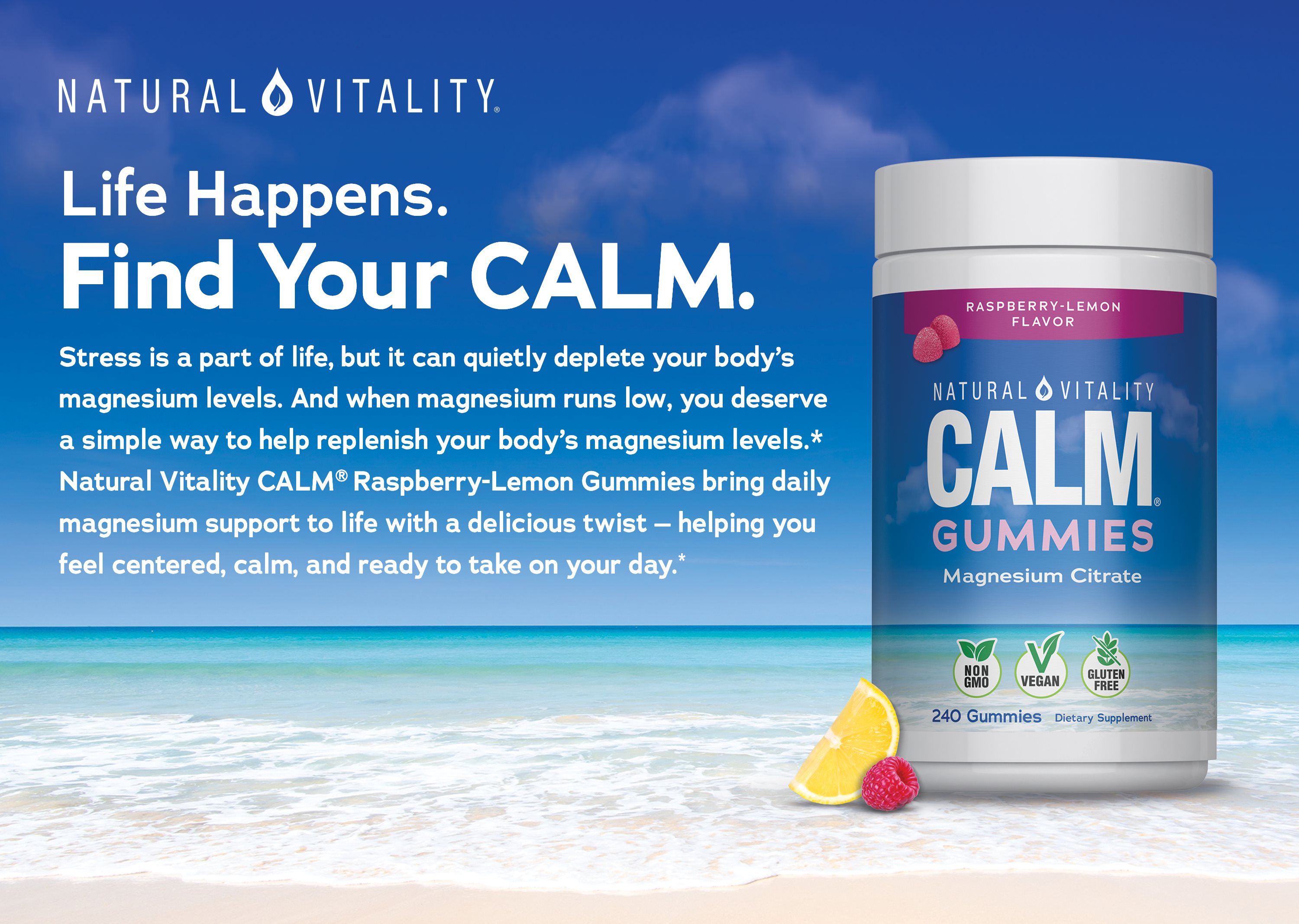 Natural Vitality Calm Magnesium Citrate, 240 Gummies | Costco