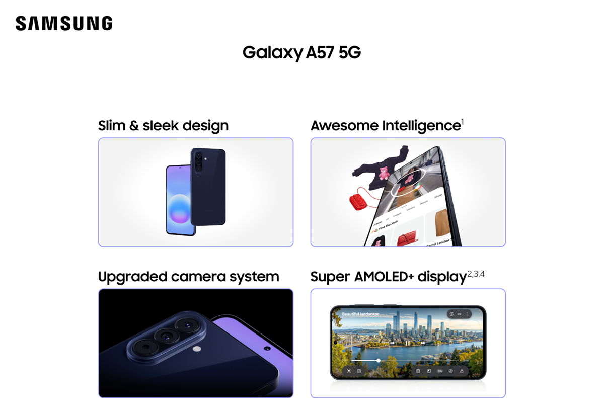Buy SIM Free Samsung Galaxy A57 5G 256GB AI Mobile Phone - Grey