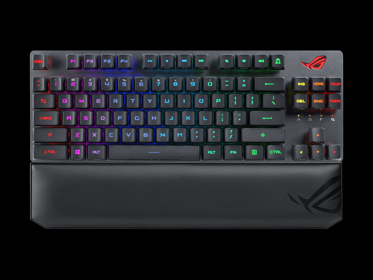 ASUS ROG Strix Scope RX TKL Wireless Deluxe - 80% Gaming Keyboard, Tri-Mode  Connectivity (2.4GHz RF, Bluetooth, Wired), ROG RX Red Optical Mechanical  Switches, PBT Keycaps, RGB, Wrist Rest, Black 