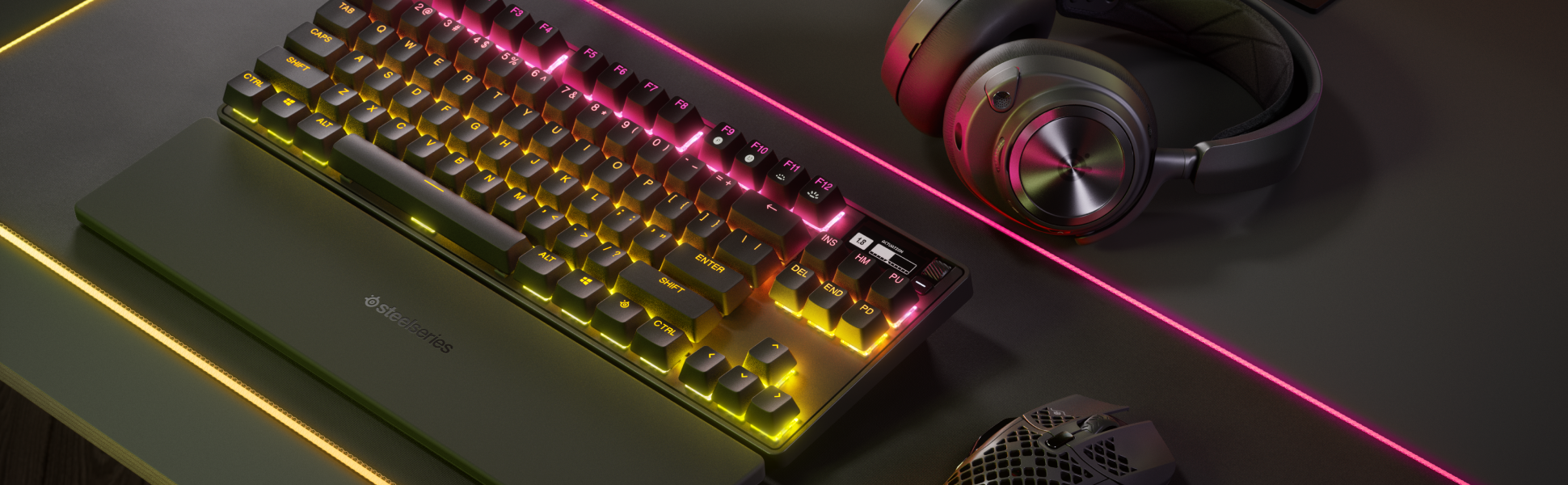 SteelSeries Apex Pro TKL HyperMagnetic Gaming Keyboard - World's Fastest  Keyboard - Adjustable Actuation - Esports Tenkeyless - OLED Screen - RGB -  PBT Keycaps - USB-C - 2023 Edition,Black 