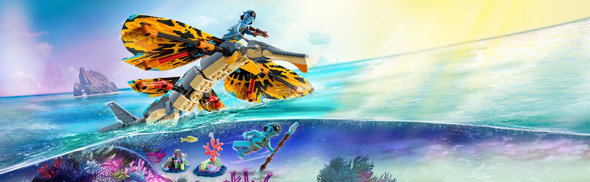 LEGO Avatar: The Way of Water Skimwing Adventure 75576 Collectible Set with  Toy Animal for Boys & Girls, Pandora Coral Reef Scene, Jake Sully and