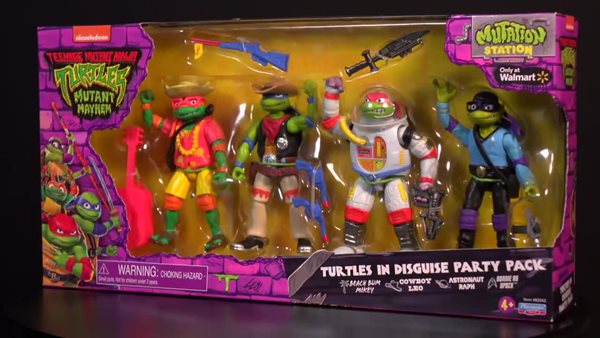 Teenage Mutant Ninja Turtles 83342 Mutant Mayhem Costume Turtle Basic Figure 4-Pack by Playmates Toys