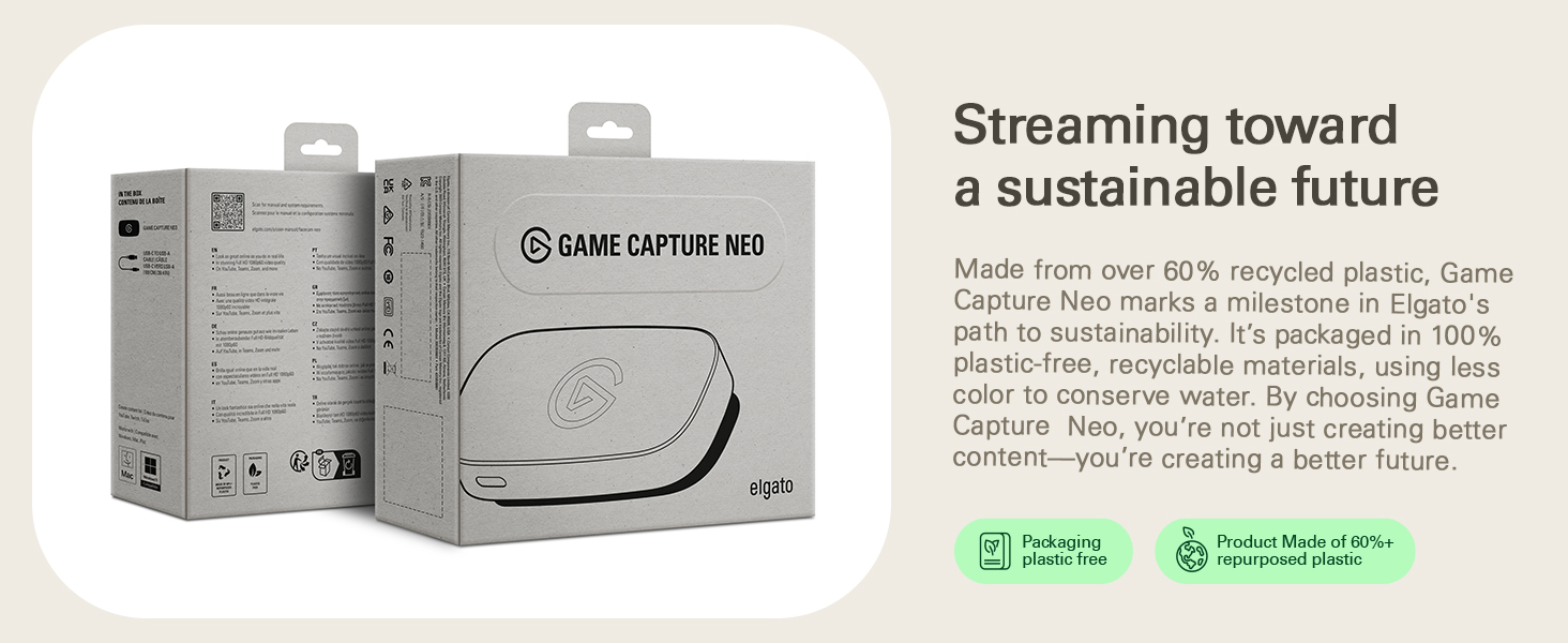 Elgato Game Capture Neo 4K60 HDR Passthrough, 1080p60 Capture