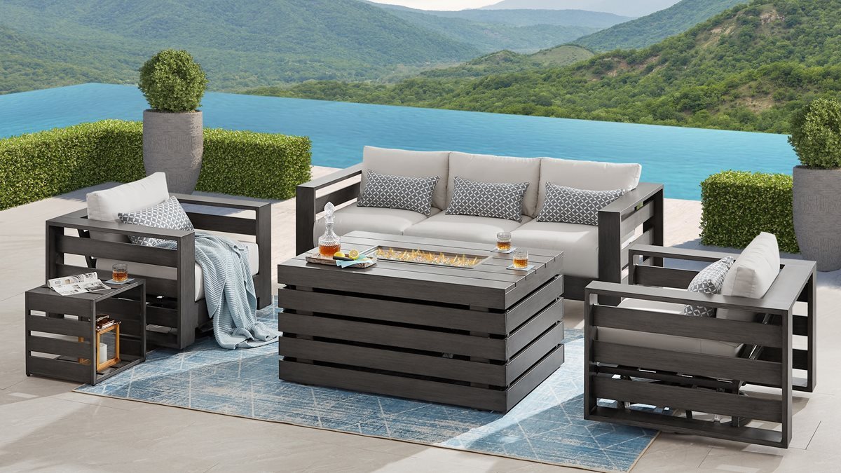 Whitney 5-piece Patio Conversation Set with Fire Table | Costco