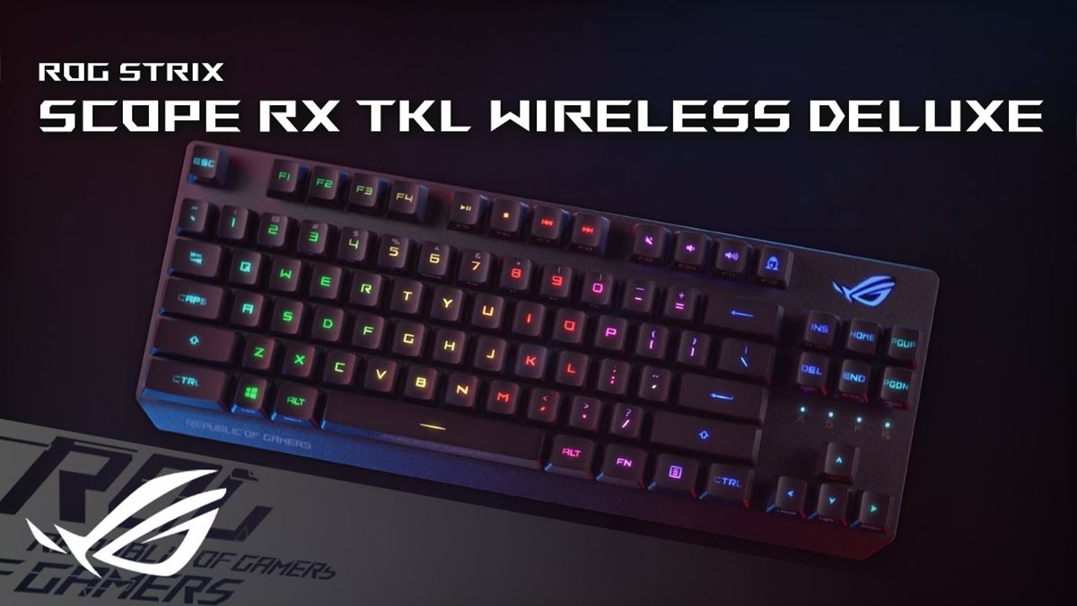 ASUS ROG Strix Scope RX TKL Wireless Deluxe - 80% Gaming Keyboard, Tri-Mode  Connectivity (2.4GHz RF, Bluetooth, Wired), ROG RX Red Optical Mechanical  Switches, PBT Keycaps, RGB, Wrist Rest, Black 