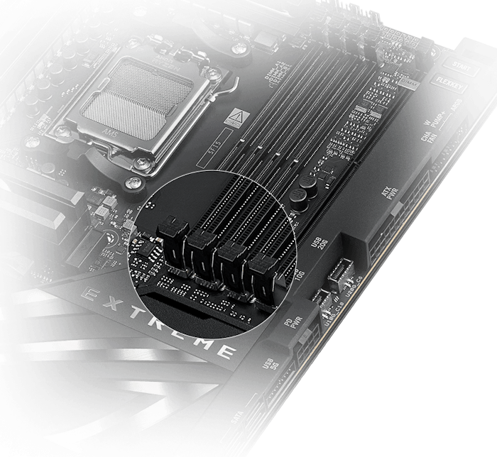 Das ROG Crosshair X870E Extreme unterstützt die NitroPath DRAM Technologie
