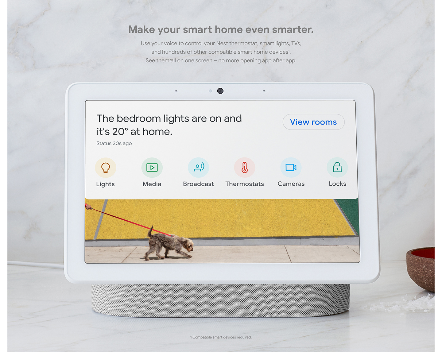 Buy Google Nest Hub Max Smart Display - Chalk | Smart speakers | Argos