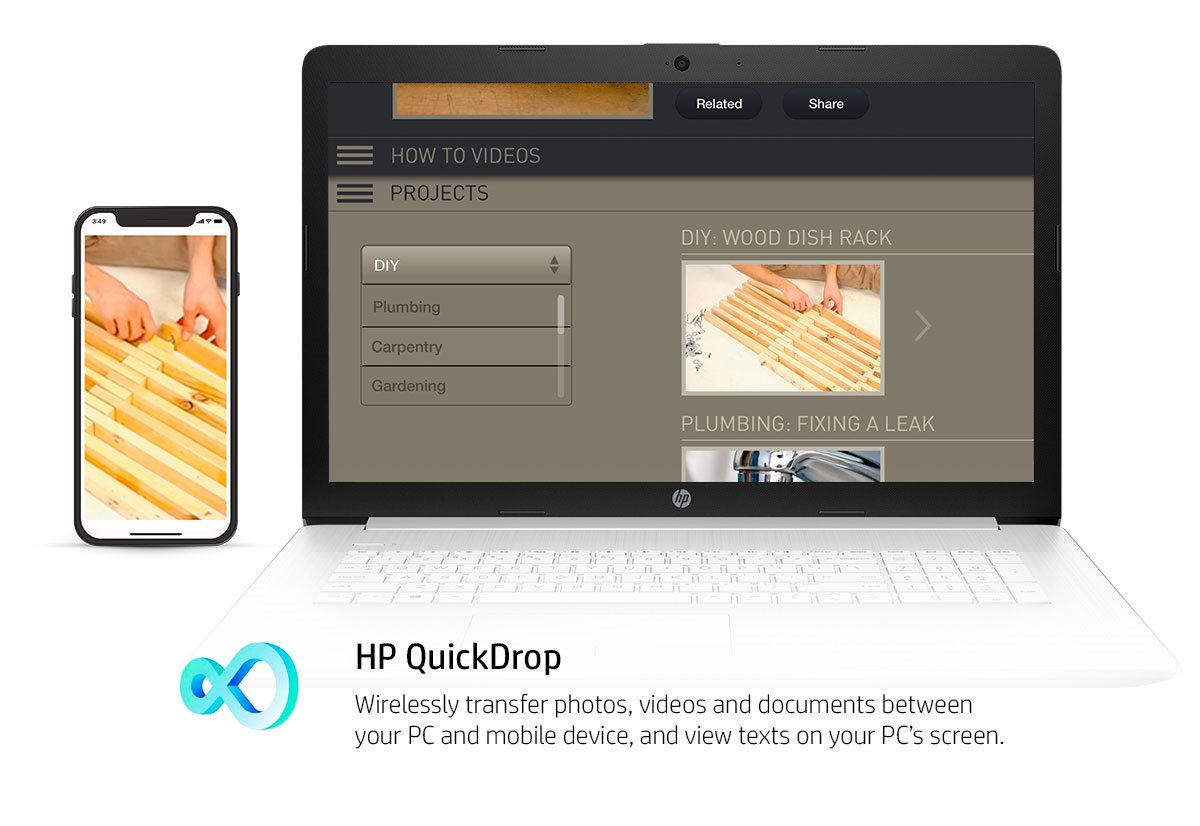 HP 17 Laptop HP QuickDrop