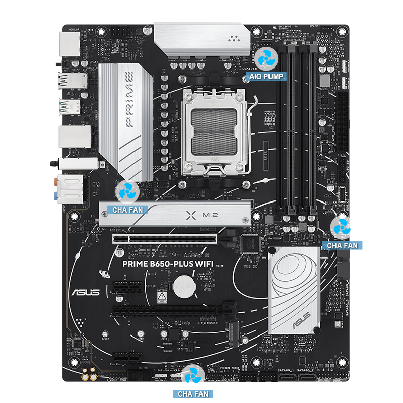 Prime-Mainboard mit 4-Pin PWM/DC-Lüfterbild