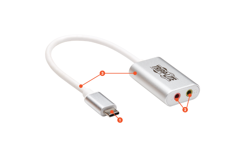 voksen tilgivet Fremmedgørelse Product | Tripp Lite USB C to 3.5mm Stero Audio Adapter for Microphone  Headphones - USB-C to headphone jack adapter - audio / USB