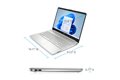slide 6 of 8, zoom in, silver hp laptop with closed side profile.