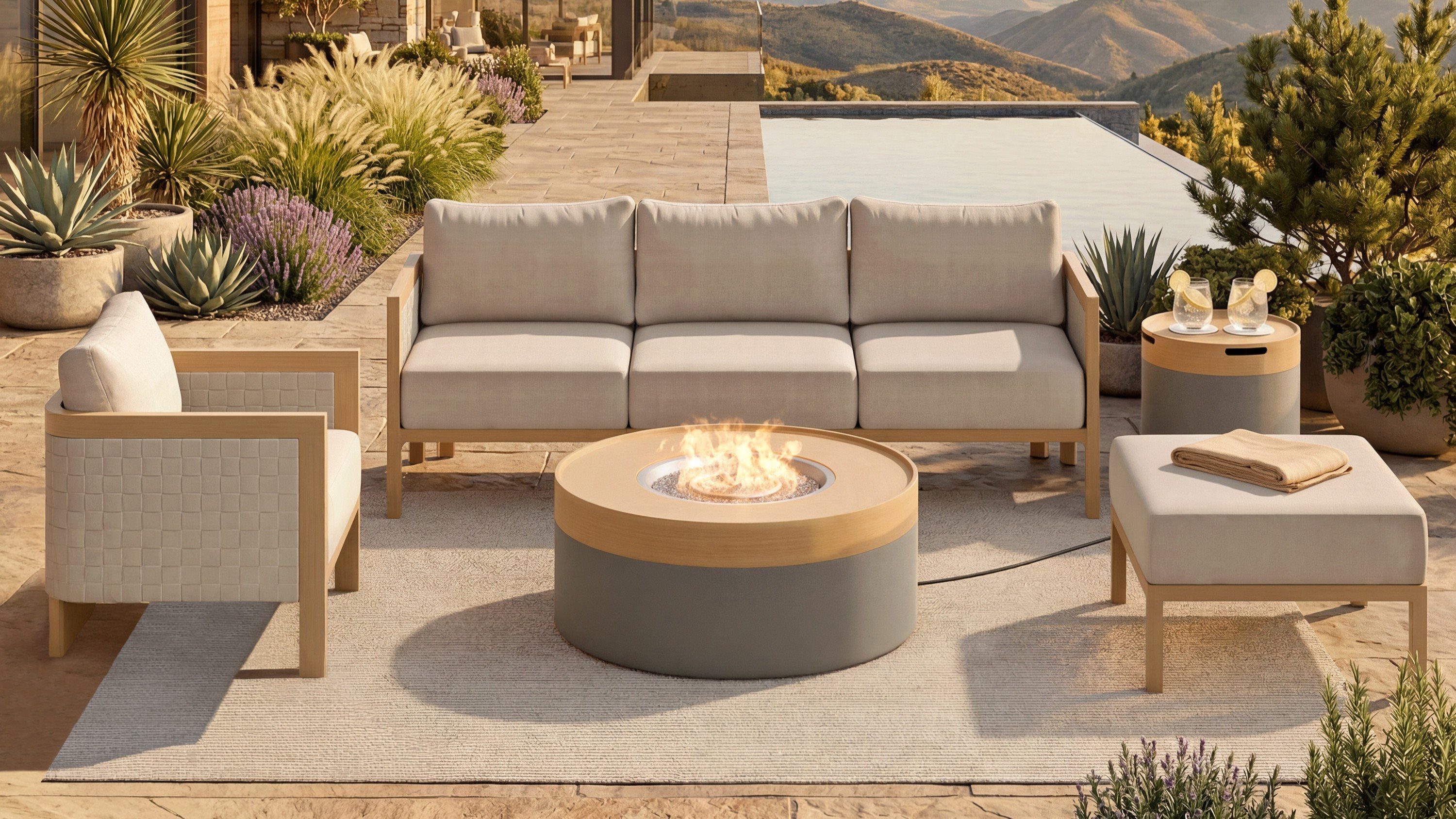 Madera 7-piece Sectional Conversation Set with Fire Table | Costco