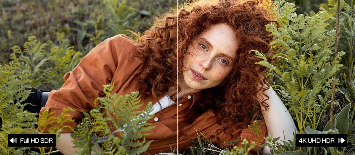 The comparison of FullHD SDR and 4K UHD HDR.