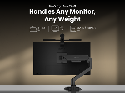 Understøtter skærme op til 45 tommer og 20 kg. Kompatibel med VESA-mønstre 75x75 mm og 100x100 mm.