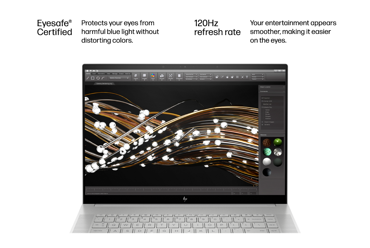 Silver ENVY laptop shows Adobe application