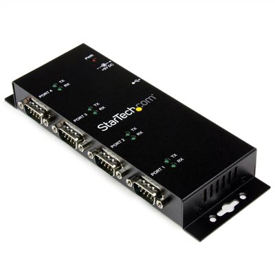 StarTech.com 4 Port USB to DB9 RS232 Serial Adapter Hub – Wall Mountable