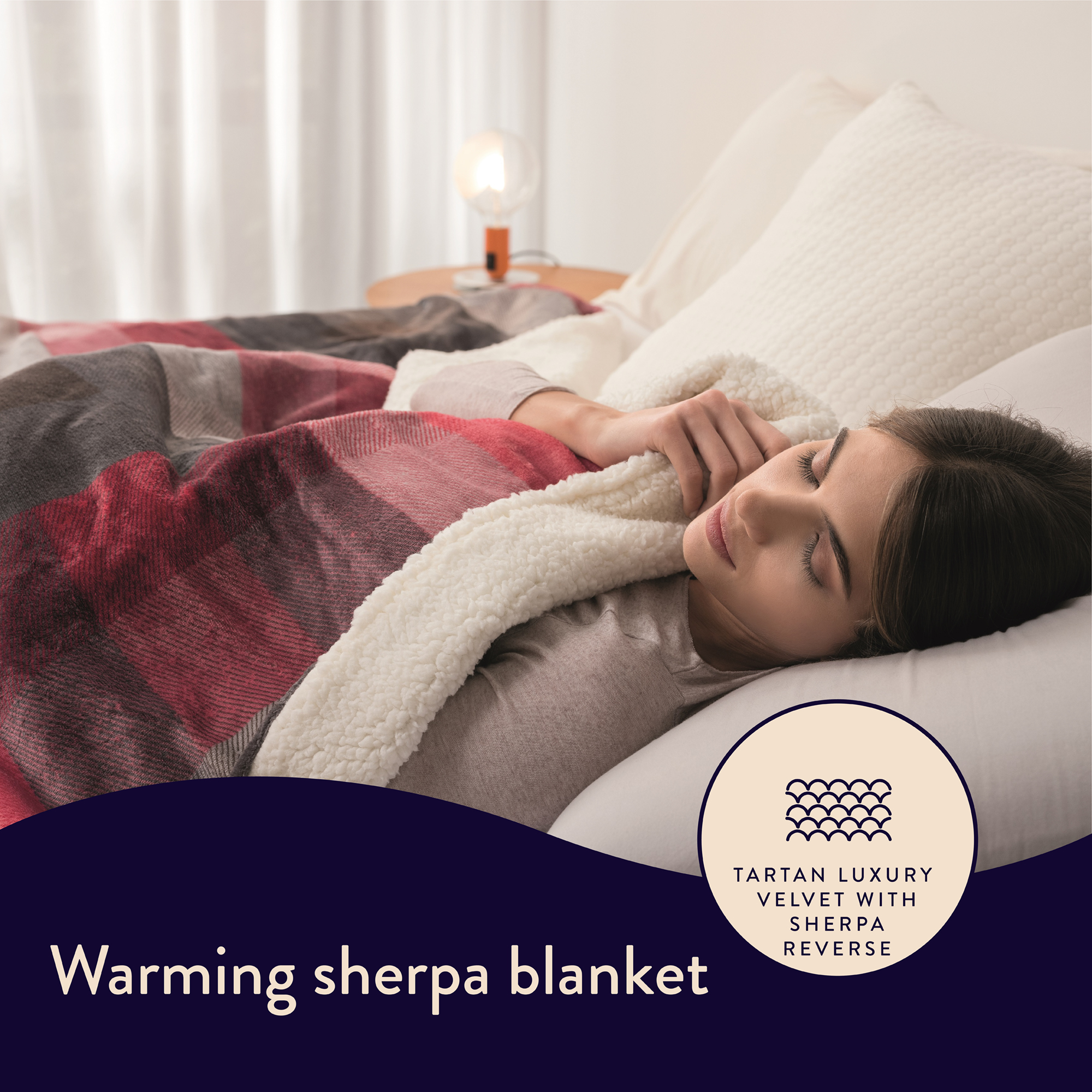 Buy Dreamland Sherpa Tartan Reversible Overblanket | Electric blankets |  Habitat