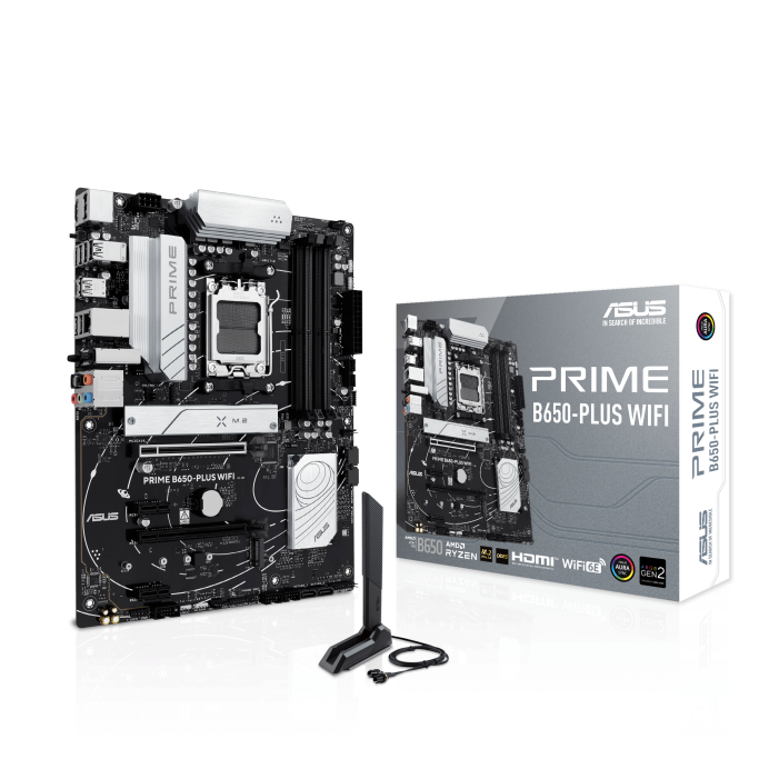 AMD B650 ATX Mainboard, DDR5, PCIe® 5.0 M.2 Unterstützung, Realtek 2.5 Gb Ethernet, WI-FI 6E, DisplayPort, HDMI™, SATA 6 Gbps, USB 10 Gbps Type-C®, Front USB 5 Gbps Type-C®, BIOS FlashBack™, Thunderbolt™ 4 Header, AURA Sync